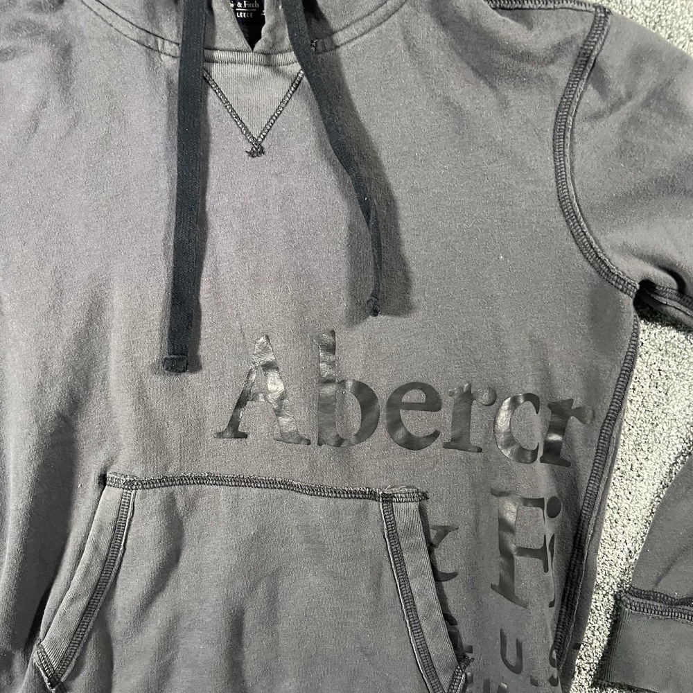 Abercrombie & Fitch Men’s Gray Pullover Hoodie Graphic A&F Fleece Size Small - Picture 5 of 10